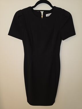 Calvin Klein Black Short-Sleeve Sheath Dress